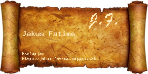 Jakus Fatime névjegykártya